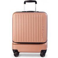 Infinity Leather Durable EasyJet Ryanair 39 x 26 x 51.5 cm Front Open Cabin Luggage Travel Suitcase in Pink