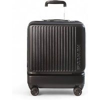 Infinity Leather Durable EasyJet Ryanair 39 x 26 x 51.5 cm Front Open Cabin Luggage Travel Suitcase in Black
