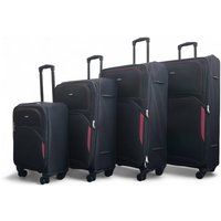 Expandable Soft Shell Suitcase 8 Wheel Luggage Set Light Carry On Cabin Bag