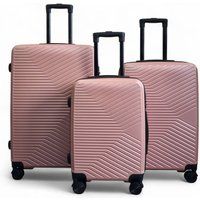 Infinity Leather Hardshell Suitcase Robust 8 Wheel Luggage Cabin Case Bag in Rose Gold | Size: Medium