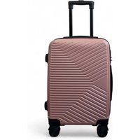 Infinity Leather Hard Shell Cabin 48 x 37 x 20 cm Secure Luggage Suitcase Suitable for Easyjet, Ryanair in Rose Gold