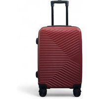 Infinity Leather Hard Shell Cabin 48 x 37 x 20 cm Secure Luggage Suitcase Suitable for Easyjet, Ryanair in Red
