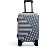 Infinity Leather Hard Shell Cabin 48 x 37 x 20 cm Secure Luggage Suitcase Suitable for Easyjet, Ryanair in Silver
