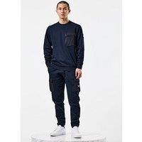 Weekend Offender Lippi Overlay Cargo Jog Pants - Navy