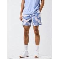 Weekend Offender Anzio Camo Camo Lightweight Cotton Shorts - Blue