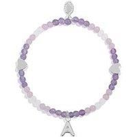 Joma Jewellery My Alphabet Pink, Lilac & Silver Plated , Bracelet , 15.5Cm Stretch