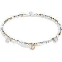 Joma Jewellery Sparkle Confetti A Little , Season To Sparkle , Silver & Gold Plated , Bracelet , 17.5Cm Stretch