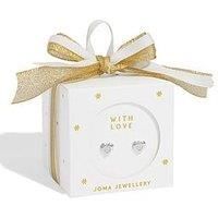 Joma Jewellery Earring Bauble , With Love , Silver Plated , Stud Earrings