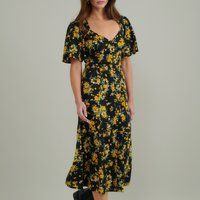 Nobody's Child Kimberly Floral-Print Crepe Midi Dress - UK 6