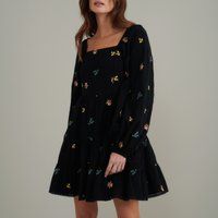 Nobody's Child Whitley Floral-Embroidered Cotton Mini Dress - UK 16
