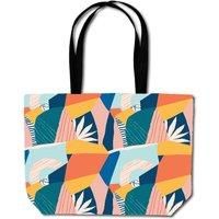 Warren Reed - Designer Modern Floral Pattern Beach Shopper Tote Bag in Pink