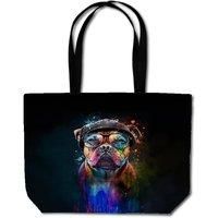 Warren Reed - Designer Staffordshire Bull Terrier Dog Splashart Beach Shopper Tote Bag