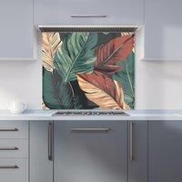 Warren Reed - Designer Premium Autumn Colour Leaves Kitchen Splashback 6mm Toughened Glass Kitchen Splashback – Heat Resistant Splashback for Kitchens, Perfect for Cookers and Hobs, Polished Edges