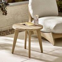 Iko Solid Acacia Wood Round Outdoor Indoor Side Table Scandi