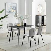 Asti Grey Marble Ceramic Top Dining Table & 4 Asti Chairs