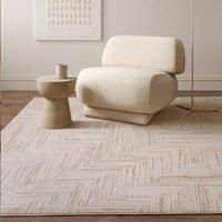 Savannah Cream Textured Cross Pattern Rug 100% Polyester