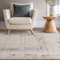 FurnitureboxUK Strata Grey & Cream Sketched Border Rug | Size: 160cm x 230cm
