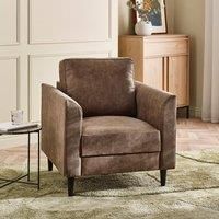 FurnitureboxUK Logan Brown Faux Leather Armchair