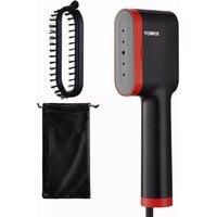 Tower T22038RED Ceraglide Handheld Garment Steamer with Ceramic Soleplate, Brush Attachment, Vertical Steaming, 14g/min Steam Rate, 1400W, Black & Red