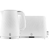 Swan Windsor Set, 1.7L Kettle, 2 Slice Toaster, White, EEJB258