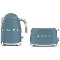 Smeg EEJB290 Breakfast Set,1.7L, 300W Storm Blue Kettle and 2 Slice Storm Blue Toaster, KLF03SBMUK/TSF01SBMUK