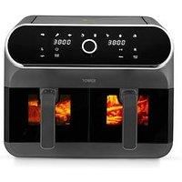 Tower T17195 Elite Dual Basket Air Fryer - Graphite Grey