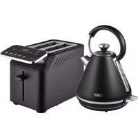 TOWER Mirage 2-Slice Toaster and Traditional Kettle Bundle - Black, Black