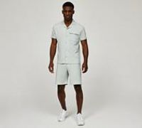 Closure London Crinkle Shirt and Shorts Set - Green - Size L