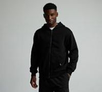 Closure London Relaxed Zip Through Hoodie - Black - Size 2XL