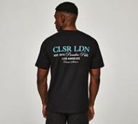 Closure London Stacked Paradise Hills Text T-Shirt - Black - Size M