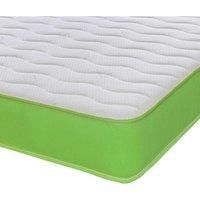 Extreme Comfort Cooltouch Colours Wave Hybrid Memory Foam & Pinna-coil Innerspring Mattress With Lime Border 18Cms Deep Shorty 75Cmx175Cm, Green