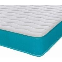 Extreme Comfort Cooltouch Colours Wave Hybrid Memory Foam & Pinna-coil Innerspring Mattress With Aqua Border 18Cms Deep Shorty 75Cmx175Cm, Blue