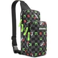 Minecraft Crossbody Bag for Boys Teens Creeper Sling Bag with Compartments Adjustable Strap Chest Bag for Travel Holidays Ideal for Phone Wallets Gamer Gifts (Black/Multi)