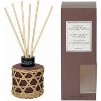 French Connection Woven Detail Reed Diffuser | Black Cherry & Cedarwood 100ml | 6 Reeds & Bamboo Weaving | 15% Fragrance Oil | Long-Lasting Home Fragrance | Luxury Aromatherapy Gift & Décor