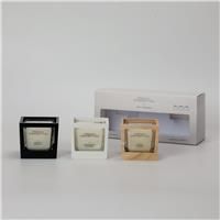 French Connection Wooden Surround Scented Candle Collection | Elegant Reusable Holder | Long-Lasting Burn Time | Candles Gift (Gift Set 3x50G, Lemongrass & Ginger, Orange & Ginger, Luminous Serenity)