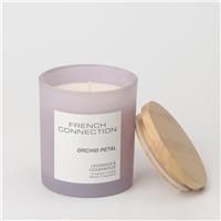 French Connection Scented Candle Jar, Orchid Petal Scent Home Fragrance