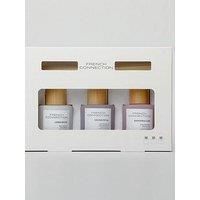 French Connection Pastel Collection Scented Reed Diffuser Gift Set | Luxury Home Fragrance | (Set-50ML X 3, Strawberry Prosecco, Lavender & Cedarwood, Sea Salt & Coconut)