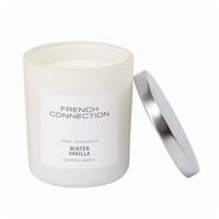 French Connection White Collection Scented Jar Candle | Premium Shea Butter Wax | Long Burning Candles Gifts Box for Her | (Medium - 270G, Winter Vanilla)