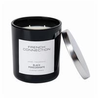 French Connection Black Collection Scented Jar Candle | Premium Shea Butter Wax | Long Burning Candles Gifts Box for Her | (Medium - 270G, Black Pomegranate)