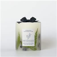 French Connection Botanical Infused Scented Pillar Candle | Real Dried Botanicals | Vegetable Wax Blend | 5% Fragrance Oil | Long-Lasting Home Fragrance Gift, (Medium, Vetivert, Eucalyptus & Sea Salt)