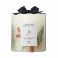 French Connection Scented Candle Botanical Pillar Candle | Aromatherapy Candles Gifts for Women & Men- (660g/50hr) Burn Time | Long-Lasting Large Candle Housewarming Gift (Vanilla Orchid)