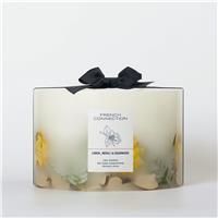 French Connection Lemon & Cedarwood Scented Candle Botanical Pillar Candle | Aromatherapy Candles Gifts for Women & Men- (1.5KG/91hr) Burn Time Long-Lasting Large 3 Wick Candle Housewarming Gift