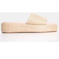 Public Desire Eclipse Straw Flat Sandal - Natural