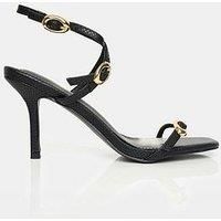 Public Desire Grand Buckle Detail Heeled Sandal - Black