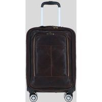 Ashwood Leather Real Leather Trolley Suitcase in Brown