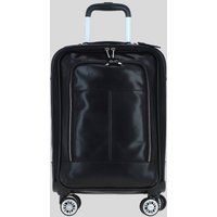 Ashwood Leather Real Leather Trolley Suitcase in Black