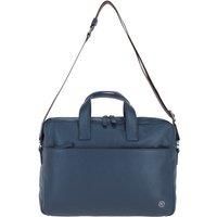 Brampton London 'Commandeer' Real Leather Laptop Bag in Navy