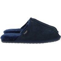 Fenland England Men's Classic Suede Sheepskin Slippers in Navy | Size: 9-10