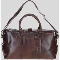 Ashwood Leather Unisex Large Real Leather Weekend Holdall in Brown