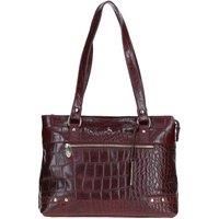'Velutto Eleganza' Zip Mid Section Real Leather Shoulder Bag